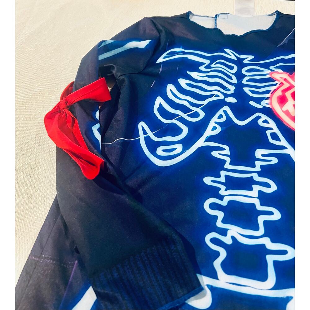 Fortnite Halloween Costume.  Party Trooper.  Sz 8-10.  Black and Blue. No mask - Picture 4 of 7